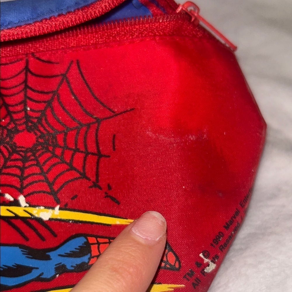 1990 Marvel Vintage Spider-Man Red and Blue Waist fanny Bag pouch - Picture 8 of 11